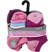 Wholesale - 10pk GIRLS PINK SE RANDOM KNIT STRIPE NS SOCKS W/BONUS SIZE 4-6, UPC: 193159198749